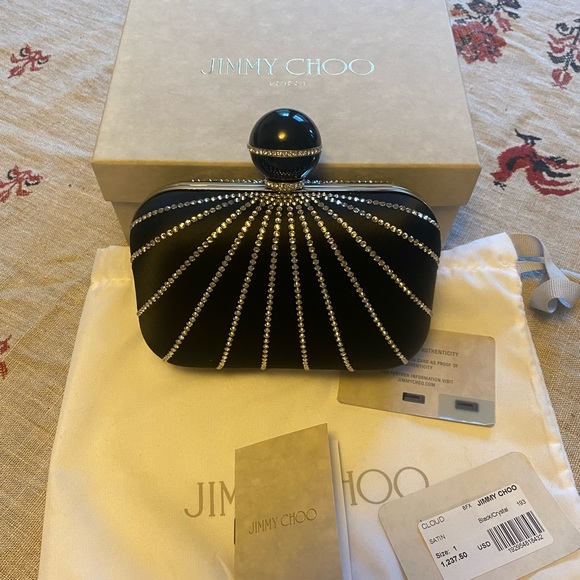 Cloyd Satin Sunburst Jimmy Choo Clutch - Picture 2 of 6
